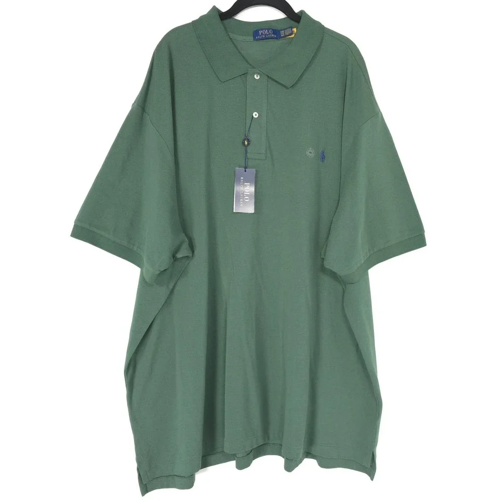 POLO RALPH LAUREN New Men Polo Shirt Green 4XB Tall 100% Cotton Classic Fit Mesh